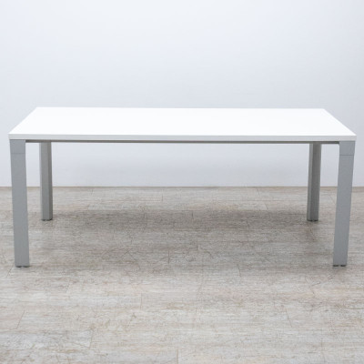 Bureau L180 Blanc / Gris Aluminium