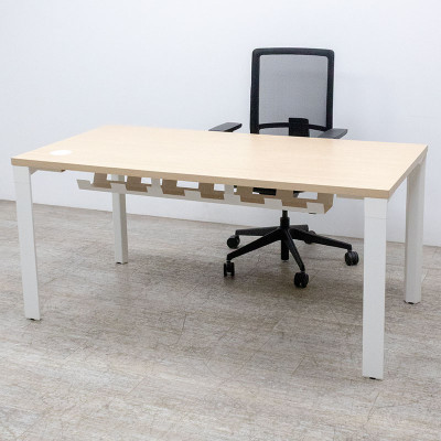 Bureau droit L160 Orme / Blanc
