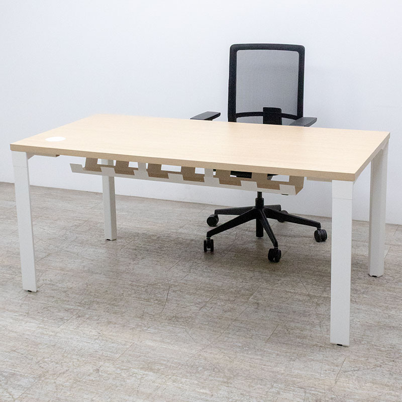 Bureau droit L160 Orme / Blanc