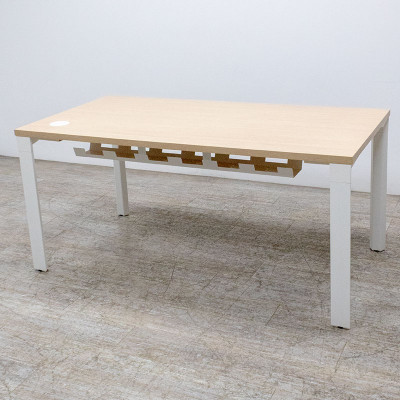 Bureau droit L160 Orme / Blanc