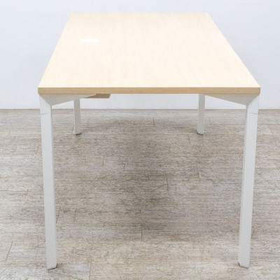 Bureau droit L180 Orme / Blanc