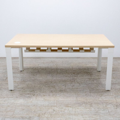 Bureau droit L160 Orme / Blanc