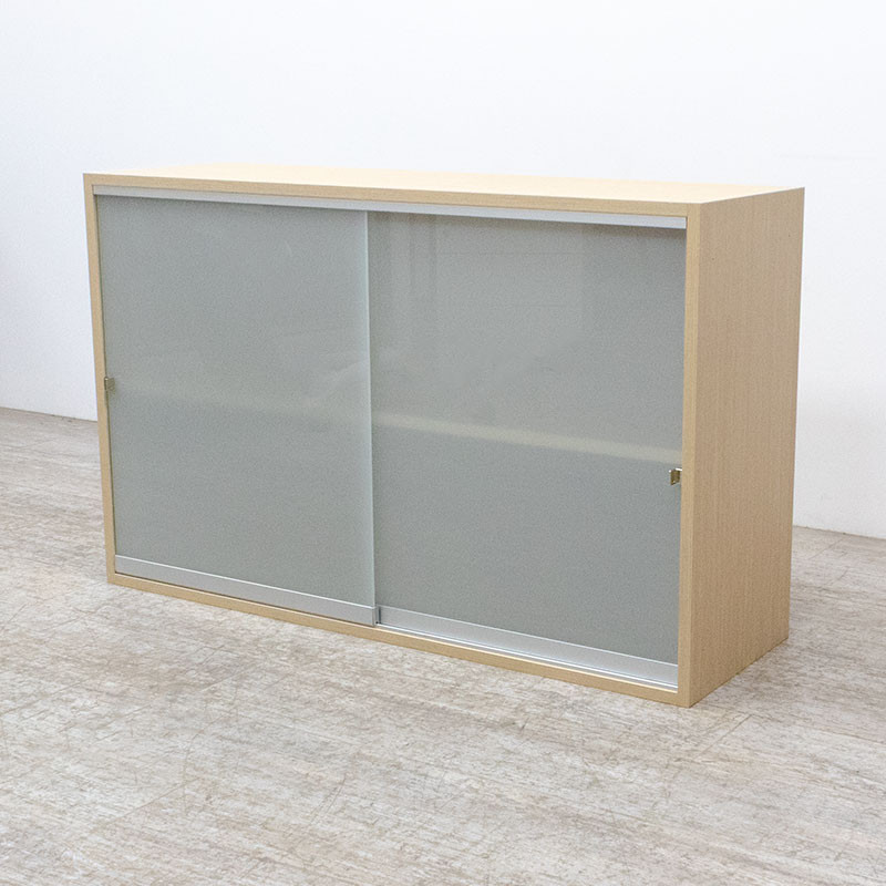 Armoire basse L112 Verre / Chêne