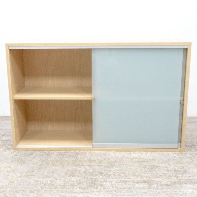 Armoire basse L112 Verre / Chêne