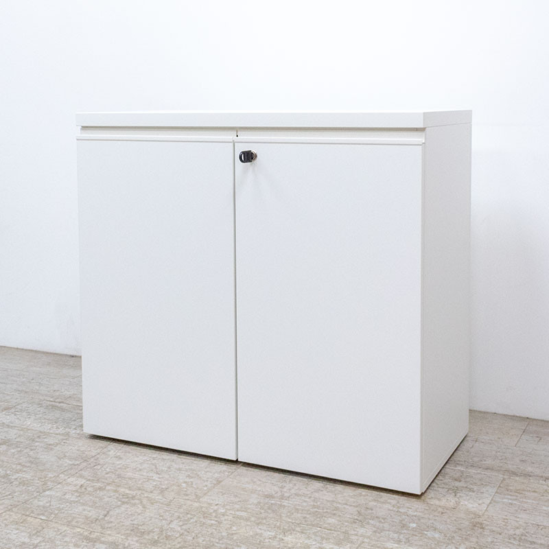 Armoire basse L80 portes b. blanc