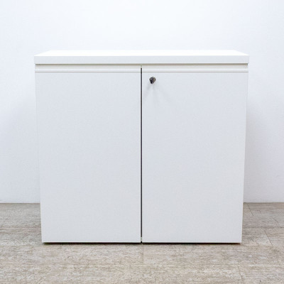 Armoire basse L80 portes b. blanc