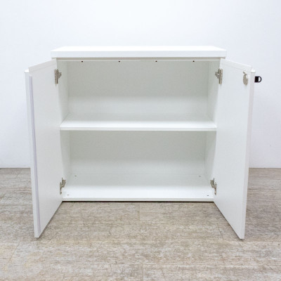Armoire basse L80 portes b. blanc