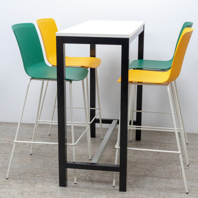 Table haute L120 Blanc / Noir
