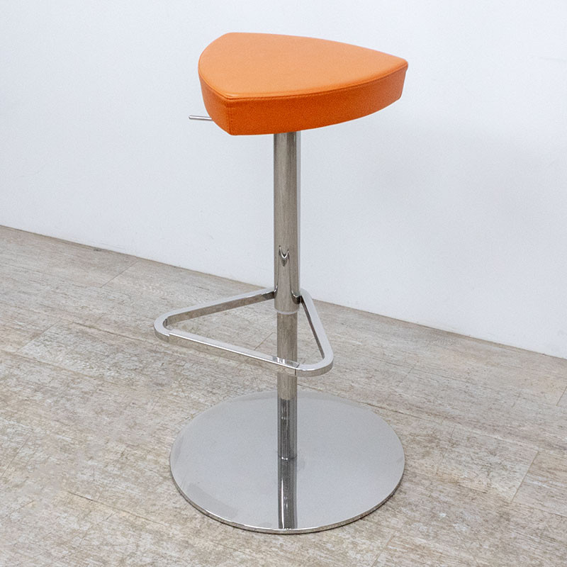 Tabouret pivotant Orange / Chromé 