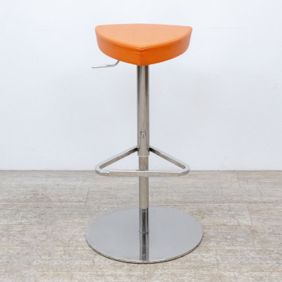Tabouret pivotant Orange / Chromé 