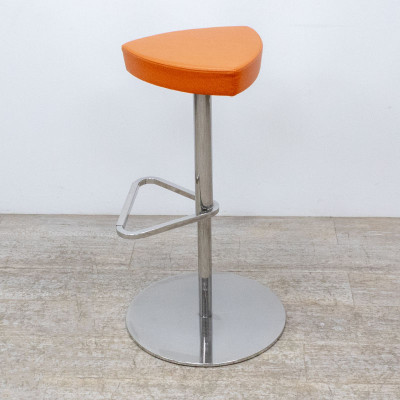 Tabouret pivotant Orange / Chromé 