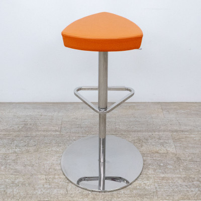 Tabouret pivotant Orange / Chromé 