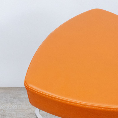 Tabouret pivotant Orange / Chromé 