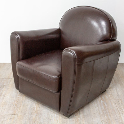 Fauteuil en cuir Brun foncé