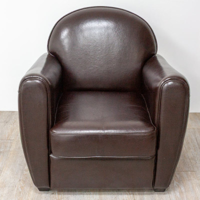 Fauteuil en cuir Brun foncé