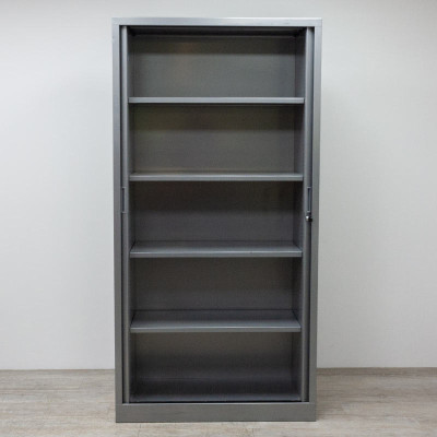 Armoire haute L100 Gris / Gris Alu