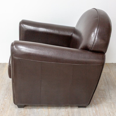 Fauteuil en cuir Brun foncé
