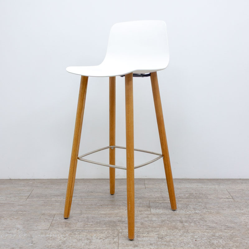 Tabouret haut Bois / Blanc
