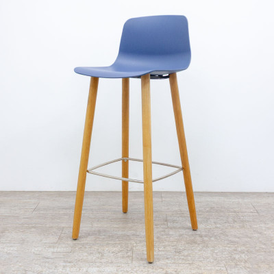 Tabouret haut Bois / Bleu