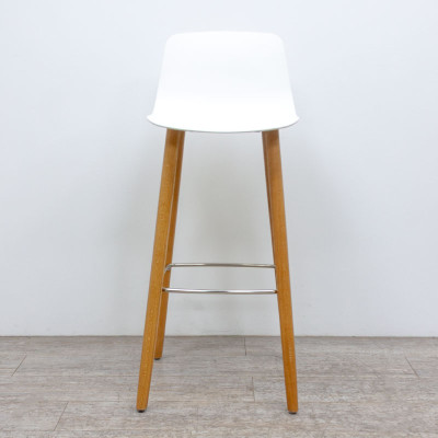 Tabouret haut Bois / Blanc