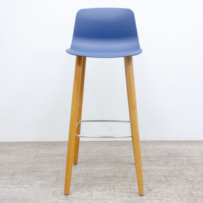 Tabouret haut Bois / Bleu