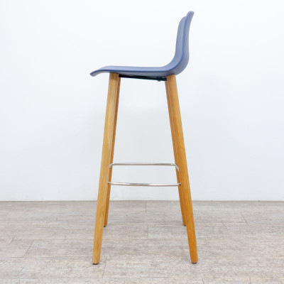 Tabouret haut Bois / Bleu