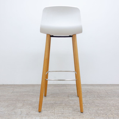 Tabouret haut Bois / Blanc
