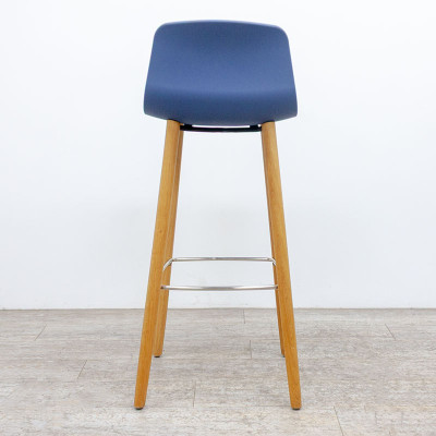 Tabouret haut Bois / Bleu