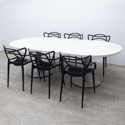 Table de réunion ovale L 240 Blanc