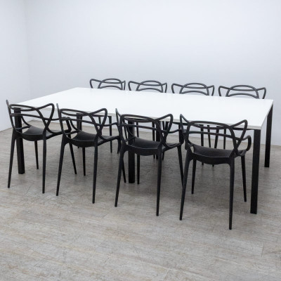 Table de réunion L240 Blanc / Noir