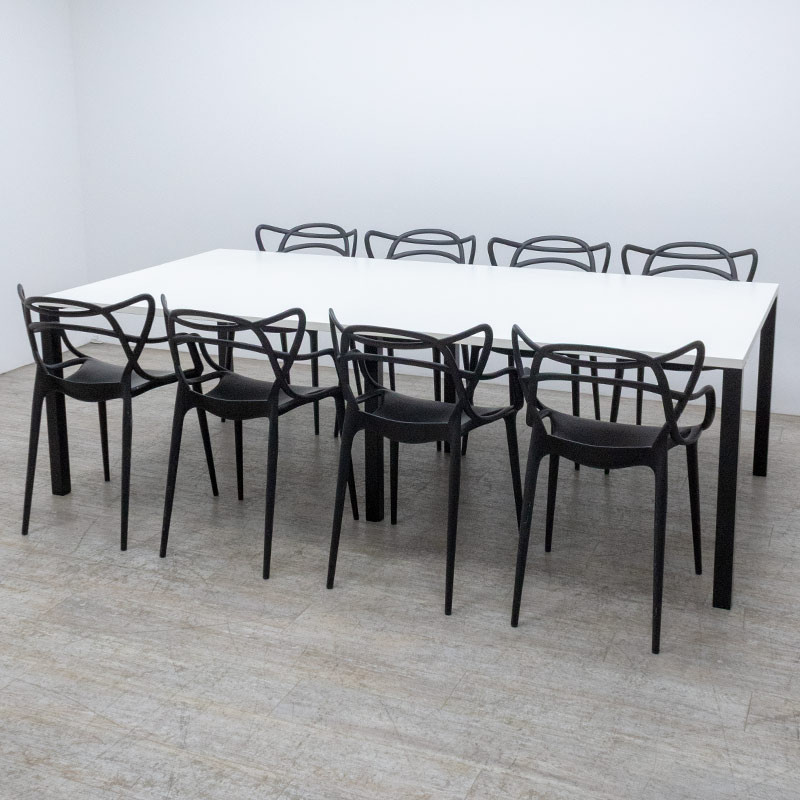 Table de réunion L240 Blanc / Noir
