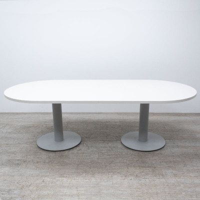 Table de réunion ovale L 240 Blanc