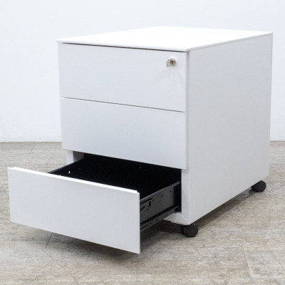 Caisson 3 tiroirs Blanc avec clé