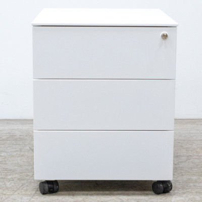 Caisson 3 tiroirs Blanc avec clé