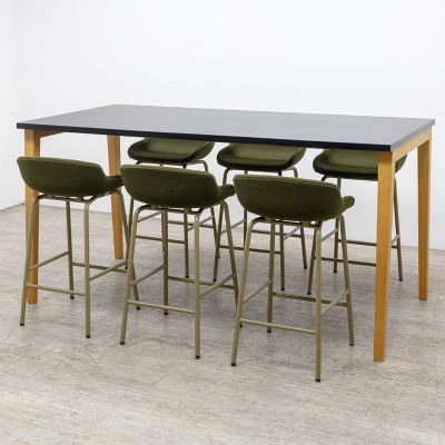 Table haute L190 Noir / Bois 2nd Ch