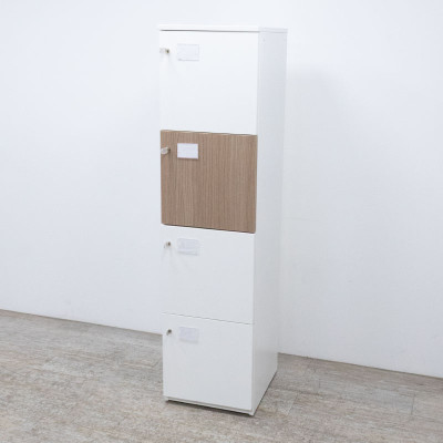 Vestiaire 4 Cases Blanc / Noyer