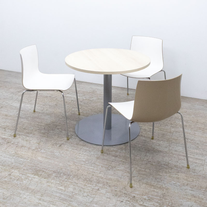 Table ronde Ø80 Frêne / Gris