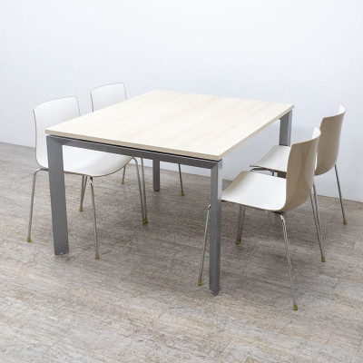 Table L120 Frêne / Gris Aluminium