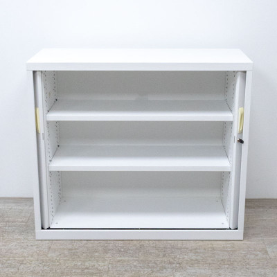 Armoire basse L120 Bouleau/ Blanc
