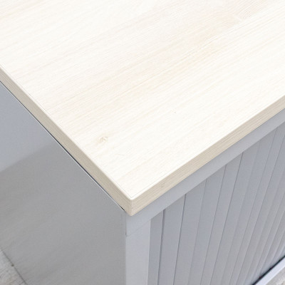 Armoire basse L102 gris / acacia