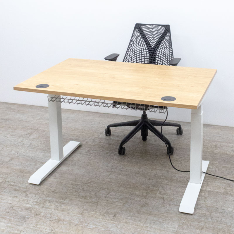 Bureau électrique L120 Chêne/Blanc