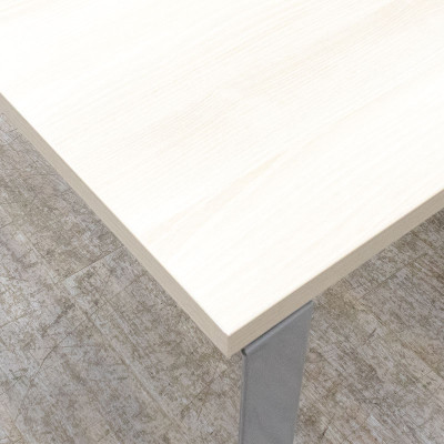 Table carré L100 Frêne / Gris Alu