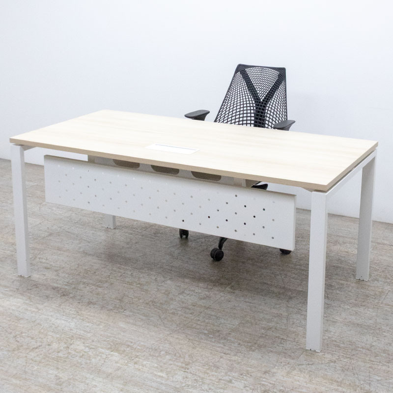 Bureau droit L160 Acacia / Blanc