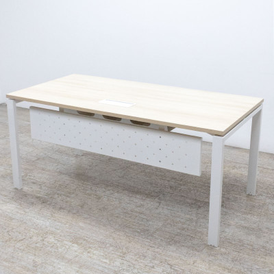 Bureau droit L160 Acacia / Blanc
