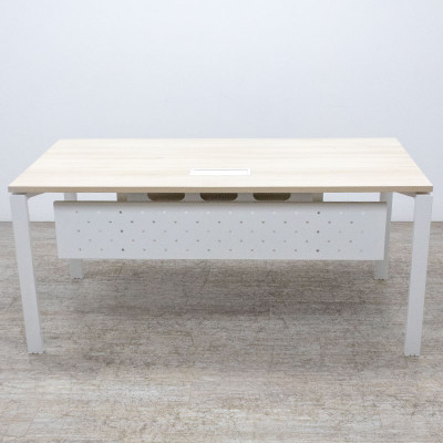 Bureau droit L160 Acacia / Blanc