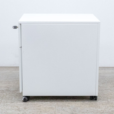 Caisson 2 tiroirs Blanc avec clé