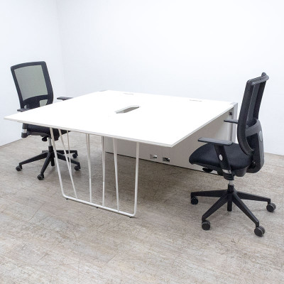 FAMO Deck bench 2 postes L140 Blanc