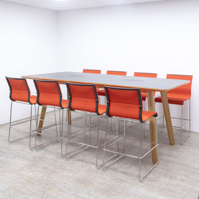 Table haute L260 Noir / Bois