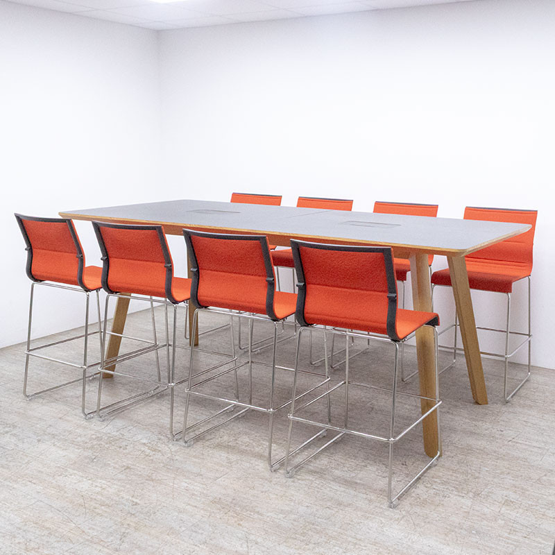 Table haute L260 Noir / Bois
