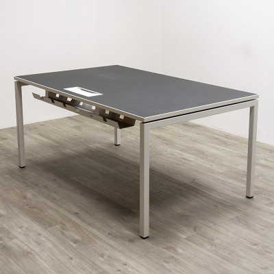 Bureau droit L180 P100 Noir / Blanc